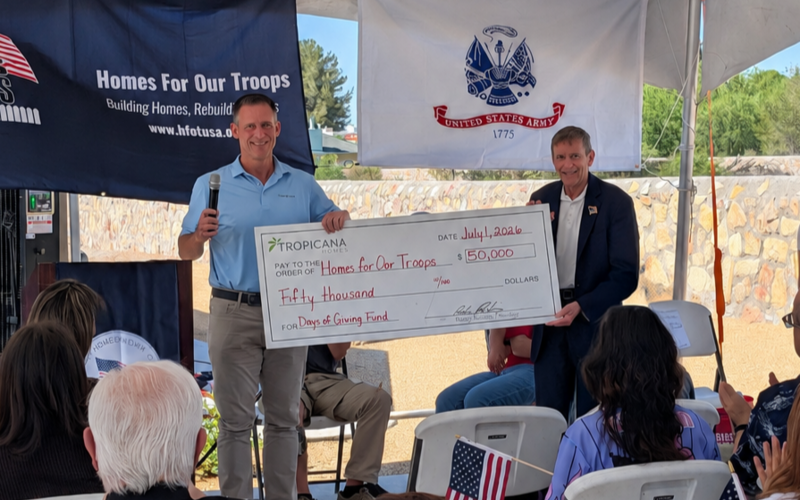Tropicana Homes Launches $50,000 Matching Gift for Homes For Our Troops’ Days of Giving Campaign